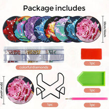 Load image into Gallery viewer, 5D Diamond Painting Coaster Colored Roses