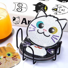 Load image into Gallery viewer, 5D Diamond Painting Coaster Cats 10 Pieces