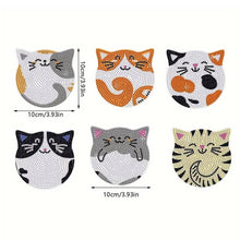 Load image into Gallery viewer, 5D Diamond Painting Coaster with Cats