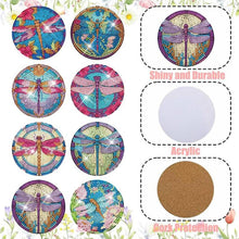 Load image into Gallery viewer, 5D Diamond Painting Coaster Dragonflies