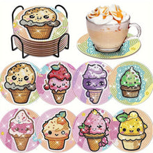 Load image into Gallery viewer, 5D Diamond Painting Coaster Funny Ice Cream Cones