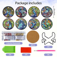 Load image into Gallery viewer, 5D Diamond Painting Coaster Peacock