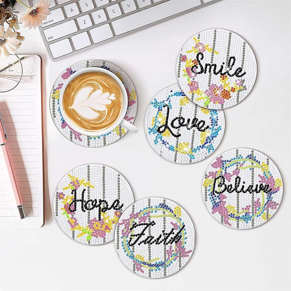 5D Diamond Painting Coaster Positive Words For Every Day