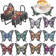 Load image into Gallery viewer, 5D Diamond Painting Coaster Butterflies 10 Pieces
