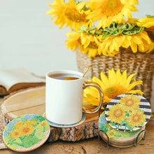 Load image into Gallery viewer, 5D Diamond Painting Coaster Sunflowers