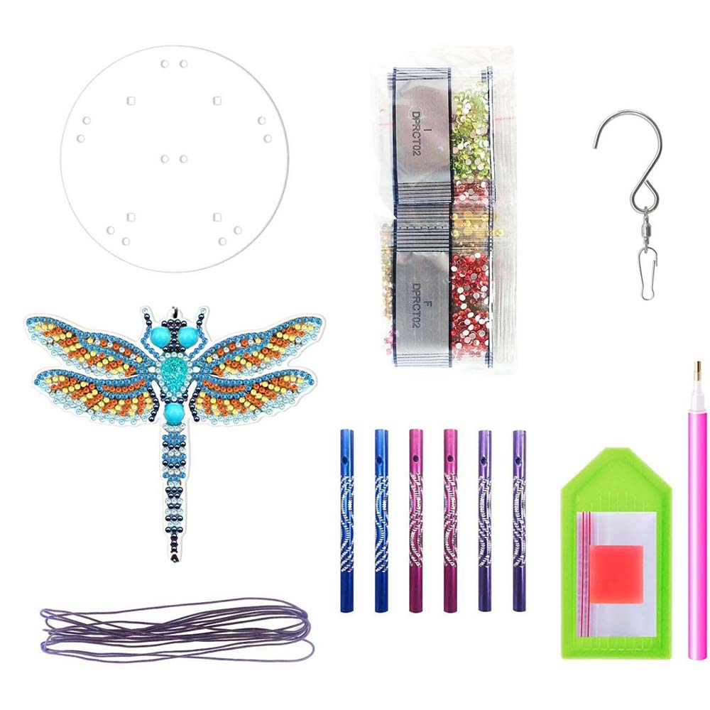 5D Diamond Painting Wind Chime with Dragonfly