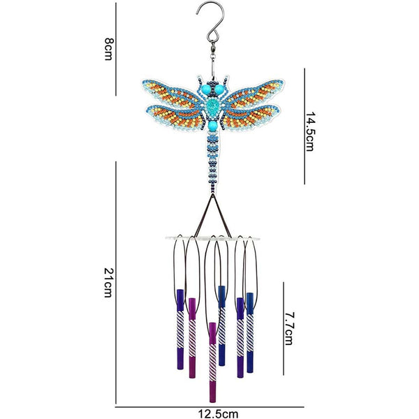 5D Diamond Painting Wind Chime with Dragonfly