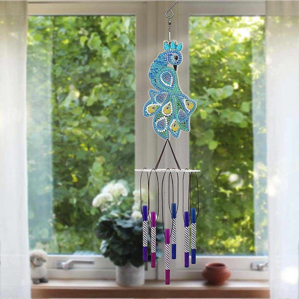 5D Diamond Painting Wind Chime Peacock