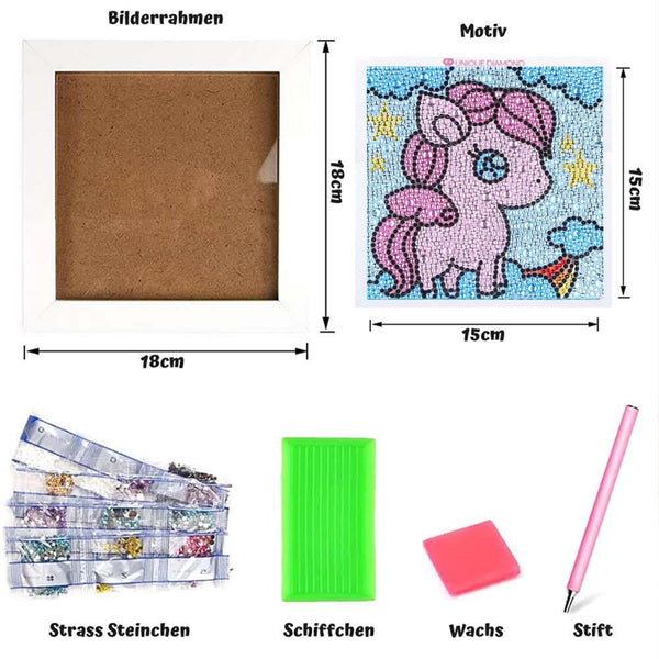 5D Kids Diamond Painting Unicorn with Picture Frame