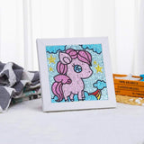 5D Kids Diamond Painting Unicorn with Picture Frame