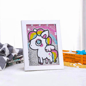 5D Kids Diamond Painting with Unicorn with Picture Frame