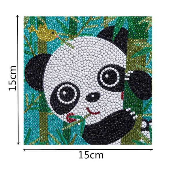 5D Diamond Painting with Panda for Kids with Picture Frame