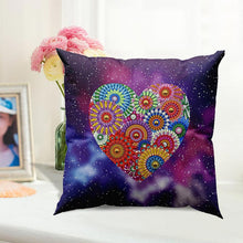 Load image into Gallery viewer, 5D Diamond Painting Pillow Cover 11.8"x11.8" Mandala Heart