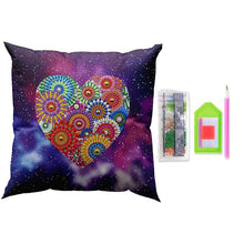 Load image into Gallery viewer, 5D Diamond Painting Pillow Cover 11.8"x11.8" Mandala Heart