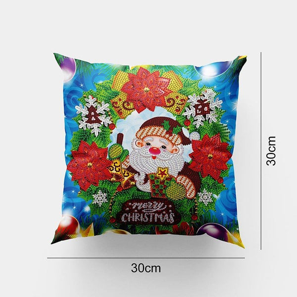 5D Diamond Painting Cushion Cover 11.8"x11.8" Merry Christmas Dwarf