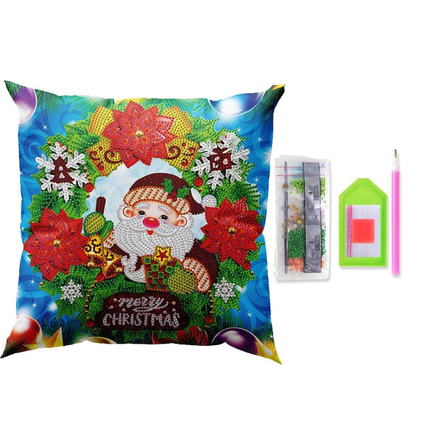 5D Diamond Painting Cushion Cover 11.8"x11.8" Merry Christmas Dwarf