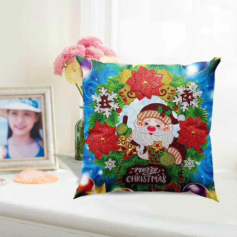 5D Diamond Painting Cushion Cover 11.8"x11.8" Merry Christmas Dwarf