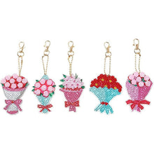 Load image into Gallery viewer, 5D Diamond Painting Keychain Flower Bouquet