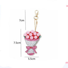 Load image into Gallery viewer, 5D Diamond Painting Keychain Flower Bouquet