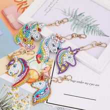 Load image into Gallery viewer, 5D Diamond Painting Keychain Unicorns 5 Pieces