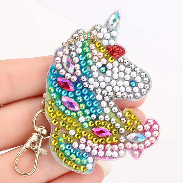 5D Diamond Painting Keychain Unicorns 5 Pieces