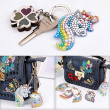 Load image into Gallery viewer, 5D Diamond Painting Keychain Unicorns 5 Pieces