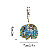 Load image into Gallery viewer, 5D Diamond Painting Keychain Elephants 5 Pieces
