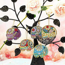 Load image into Gallery viewer, 5D Diamond Painting Keychain Elephants 5 Pieces