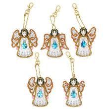 Load image into Gallery viewer, 5D Diamond Painting Keychain Angel 5 Pieces