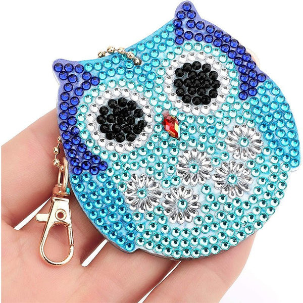 5D Diamond Art Keychain Owls 5 Pieces