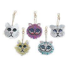 Load image into Gallery viewer, 5D Diamond Painting Keychain Kittens 5 Pieces