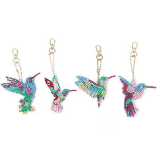 Load image into Gallery viewer, 5D Diamond Painting Keychain Hummingbirds 4 Pieces