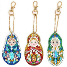 Load image into Gallery viewer, 5D Diamond Painting Keychain Matryoshka