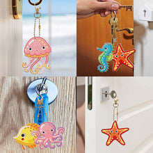 Load image into Gallery viewer, 5D Diamond Painting Keychain Ocean Animals 5 Pieces