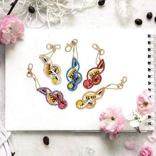 Load image into Gallery viewer, 5D Diamond Painting Keychain Melody 5 Pieces