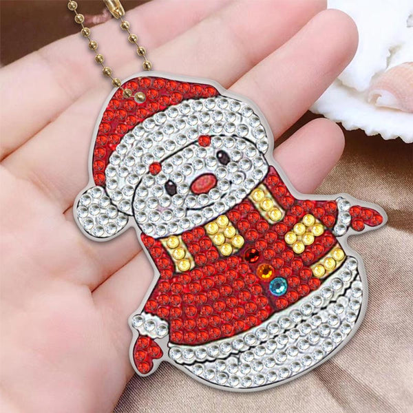 5D Diamond Painting Keychain Snowmen 5 Pieces