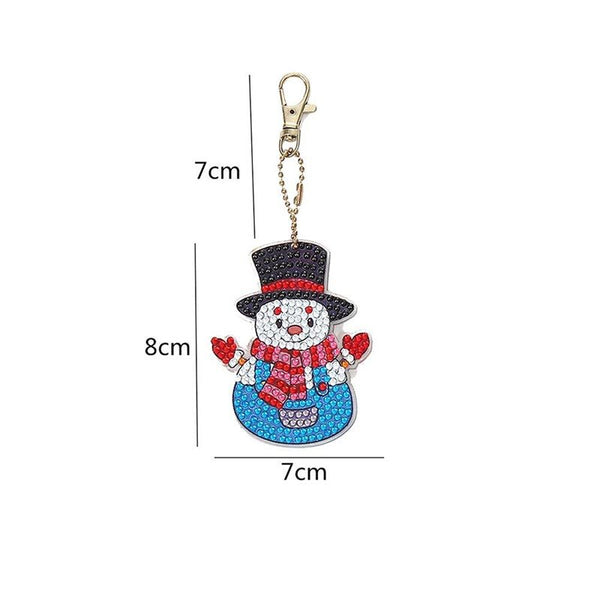 5D Diamond Painting Keychain Snowmen 5 Pieces