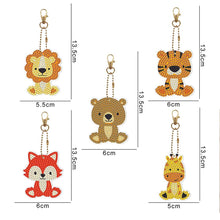 Load image into Gallery viewer, 5D Diamond Painting Keychain with Animals 5 Pieces