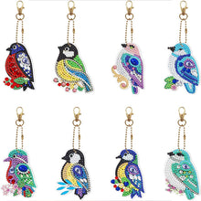 Load image into Gallery viewer, 5D Diamond Painting Keychain Birds 8 Pieces