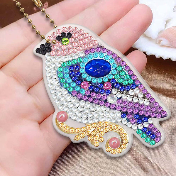 5D Diamond Painting Keychain Birds 8 Pieces