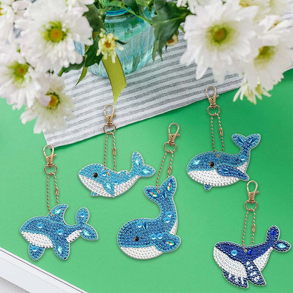 5D Diamond Painting Keychain Whales 5 Pieces
