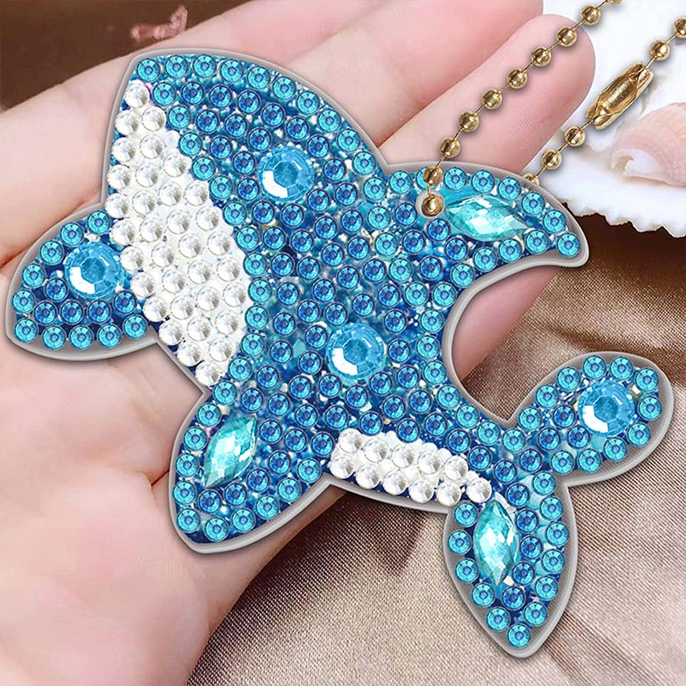 5D Diamond Painting Keychain Whales 5 Pieces