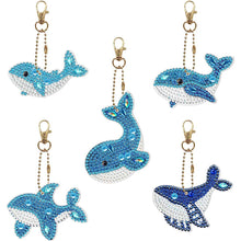 Load image into Gallery viewer, 5D Diamond Painting Keychain Whales 5 Pieces