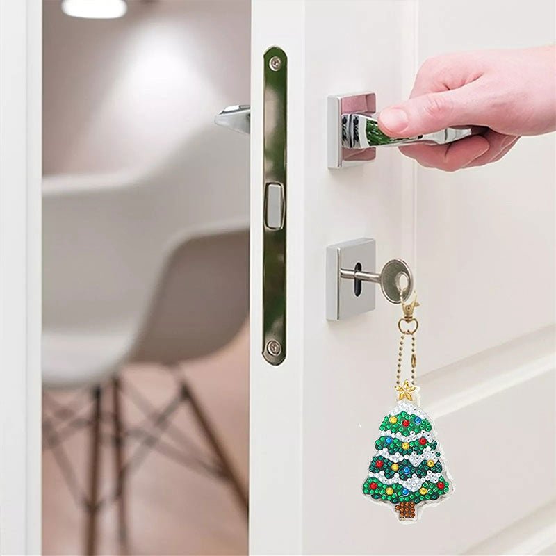 5D Diamond Painting Keychain Christmas 5 Pieces