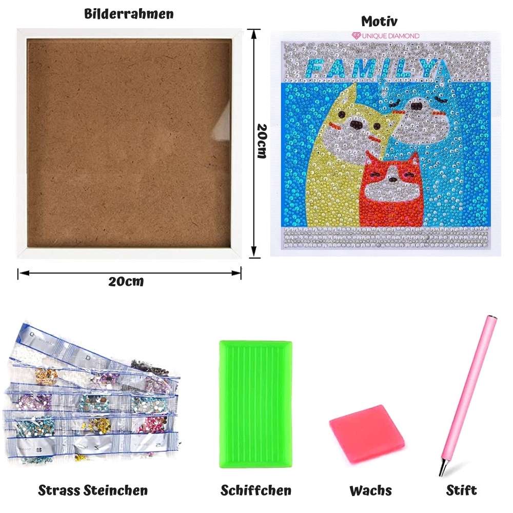 5D Diamond Painting Kit for Kids with Picture Frame