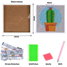 Load image into Gallery viewer, 5D Kids Diamond Painting Cactus with Picture Frame