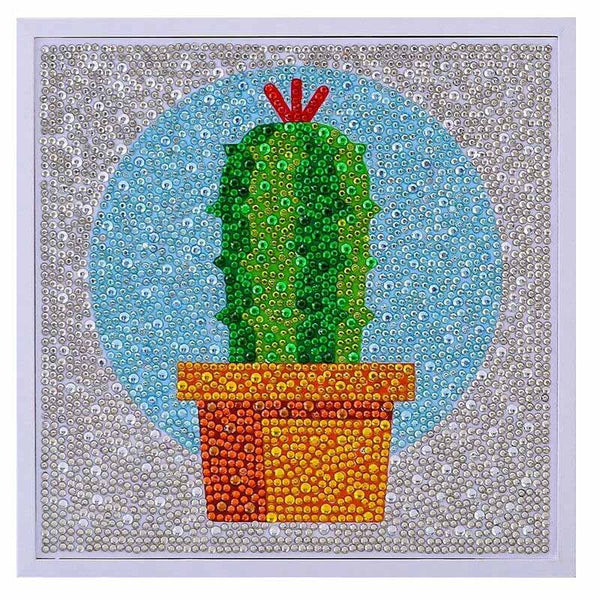 5D Kids Diamond Painting Cactus with Picture Frame