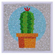 Load image into Gallery viewer, 5D Kids Diamond Painting Cactus with Picture Frame