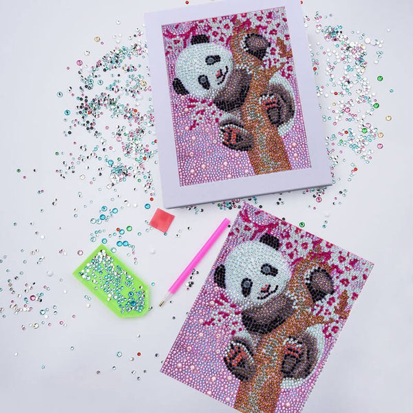 5D Diamond Painting Panda for Kids with Picture Frame