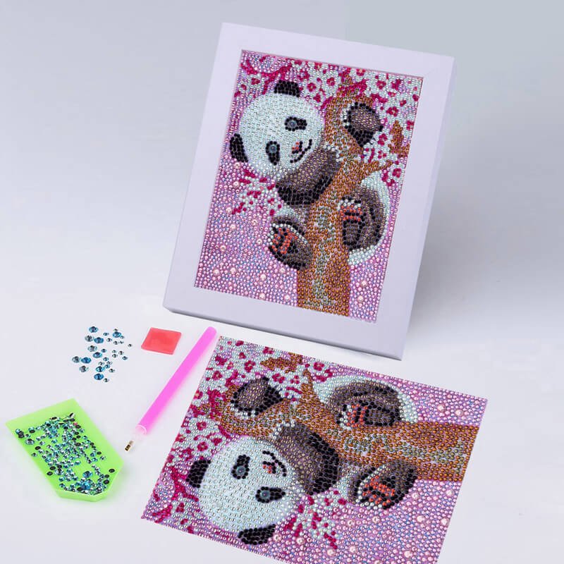 5D Diamond Painting Panda for Kids with Picture Frame